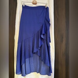 Anthropologie - Maeve ruffled wrap maxi skirt (Royal Blue) (Pre owned) (XS)